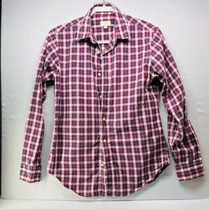 Club Monaco Red and Blue Plaid Casual‎ Shirt